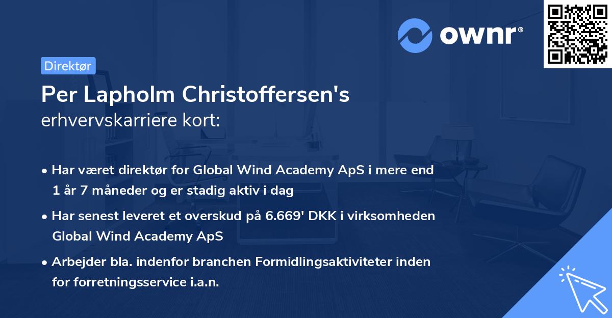Per Lapholm Christoffersen's erhvervskarriere kort