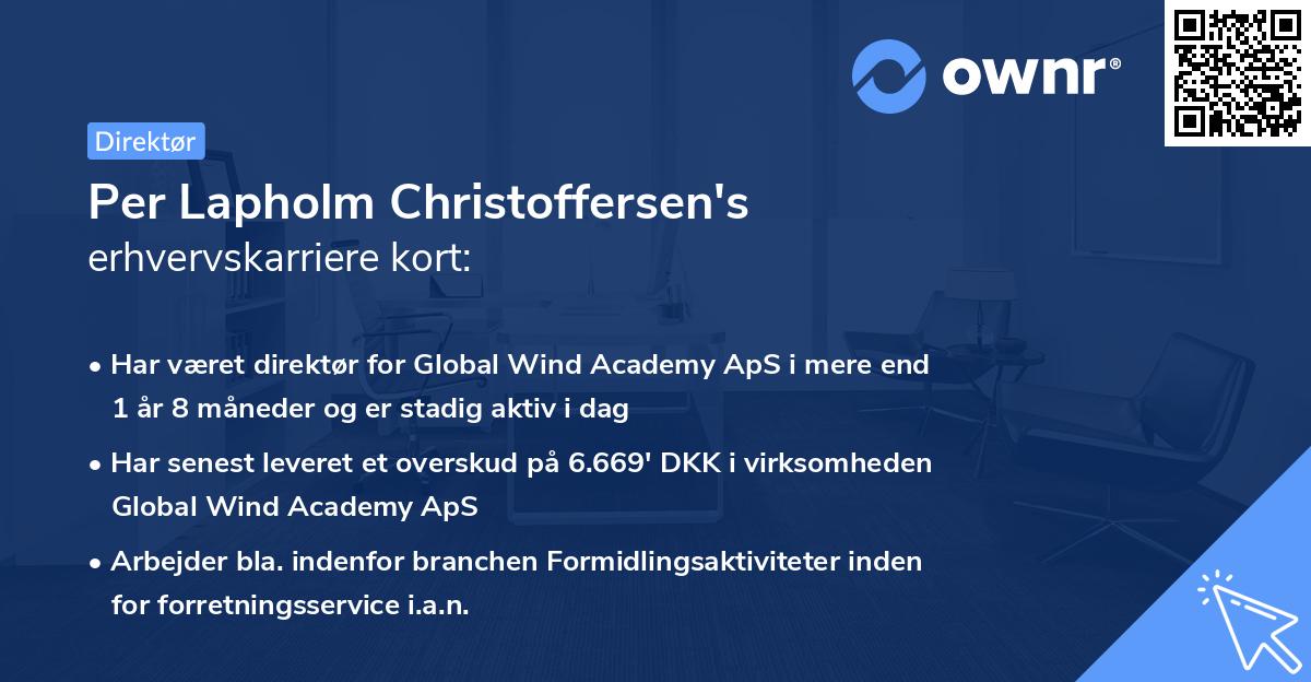Per Lapholm Christoffersen's erhvervskarriere kort