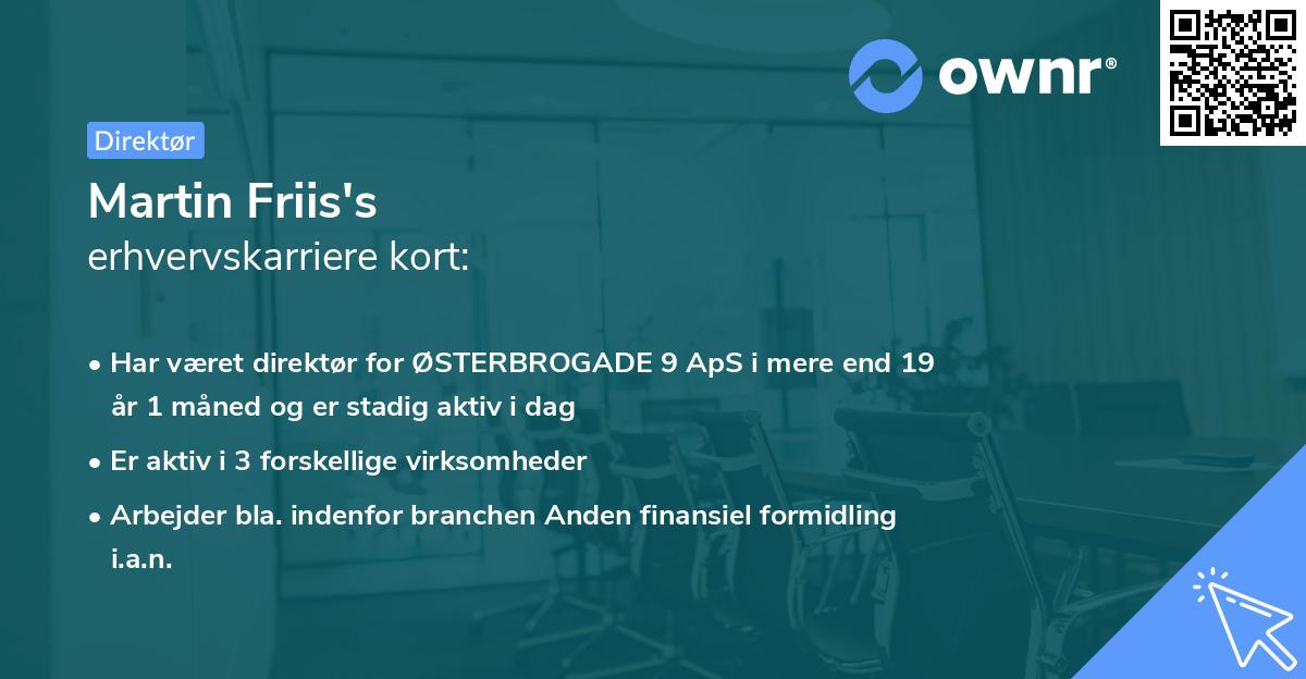 Martin Friis's erhvervskarriere kort