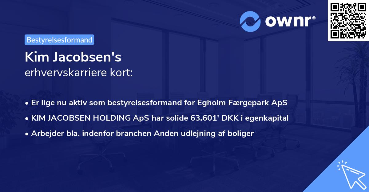 Kim Jacobsen's erhvervskarriere kort