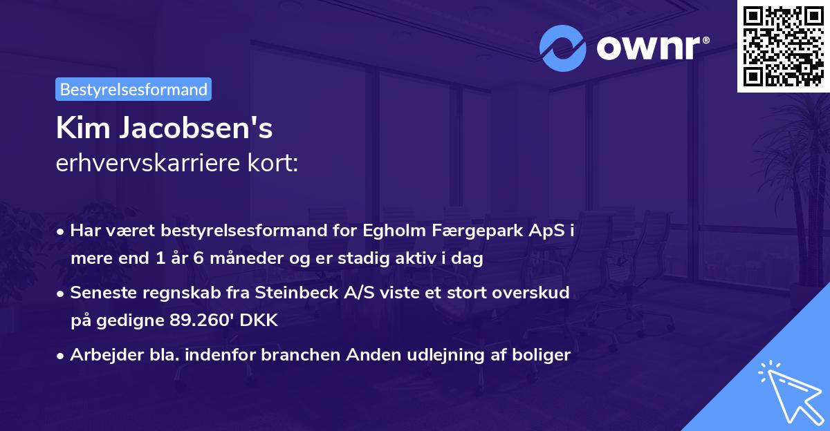 Kim Jacobsen's erhvervskarriere kort