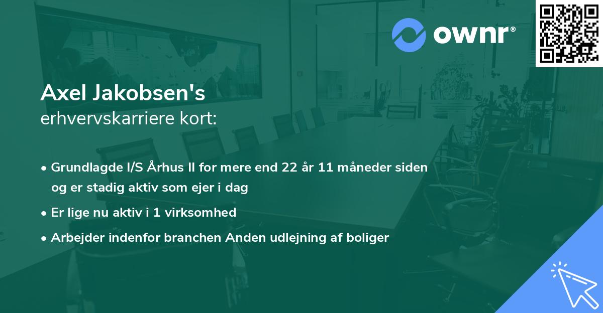 Axel Jakobsen's erhvervskarriere kort