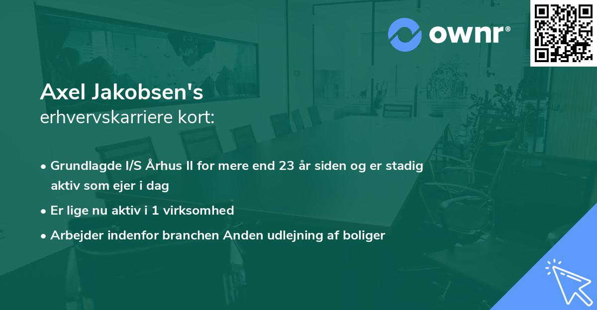 Axel Jakobsen's erhvervskarriere kort