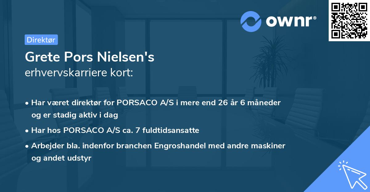 Grete Pors Nielsen's erhvervskarriere kort