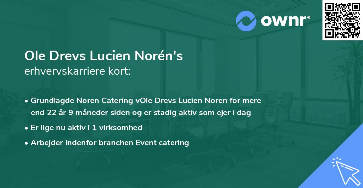 Ole Drevs Lucien Norén's erhvervskarriere kort