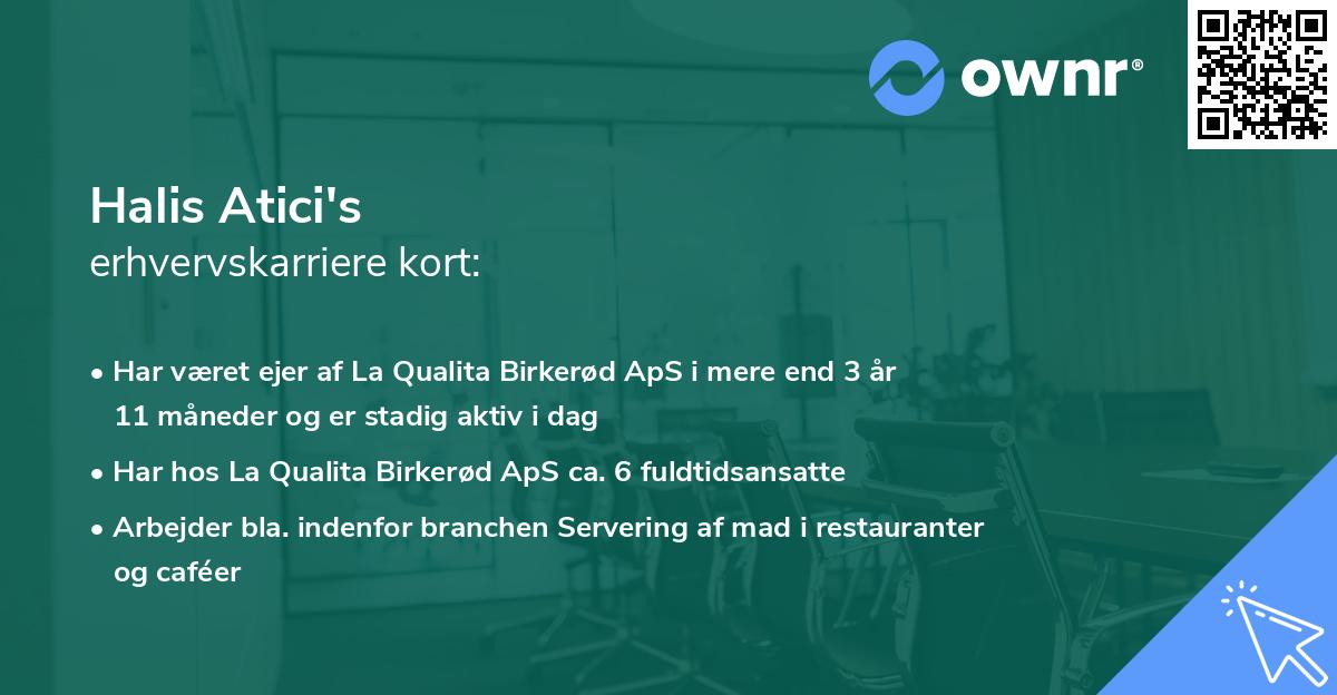 Halis Atici's erhvervskarriere kort