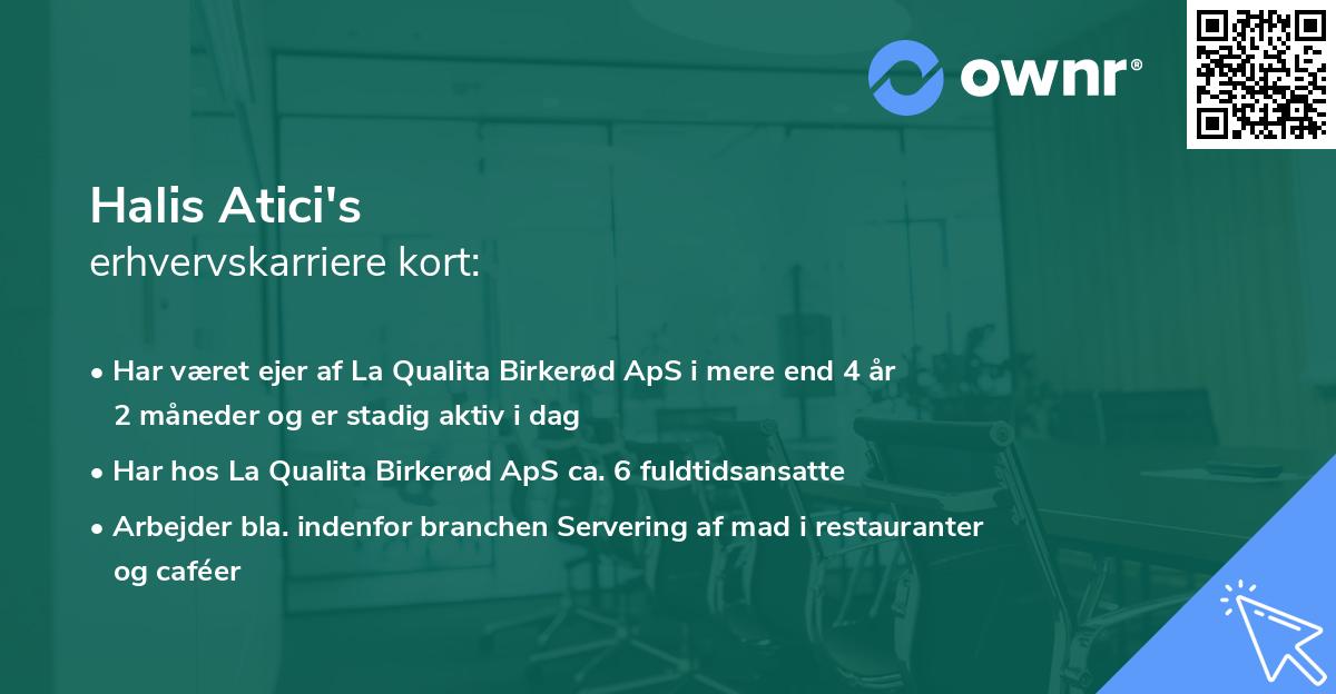 Halis Atici's erhvervskarriere kort