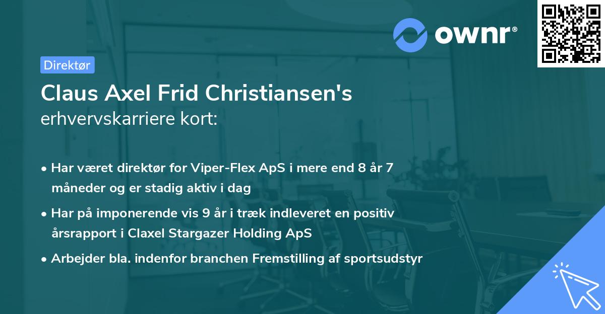 Claus Axel Frid Christiansen's erhvervskarriere kort