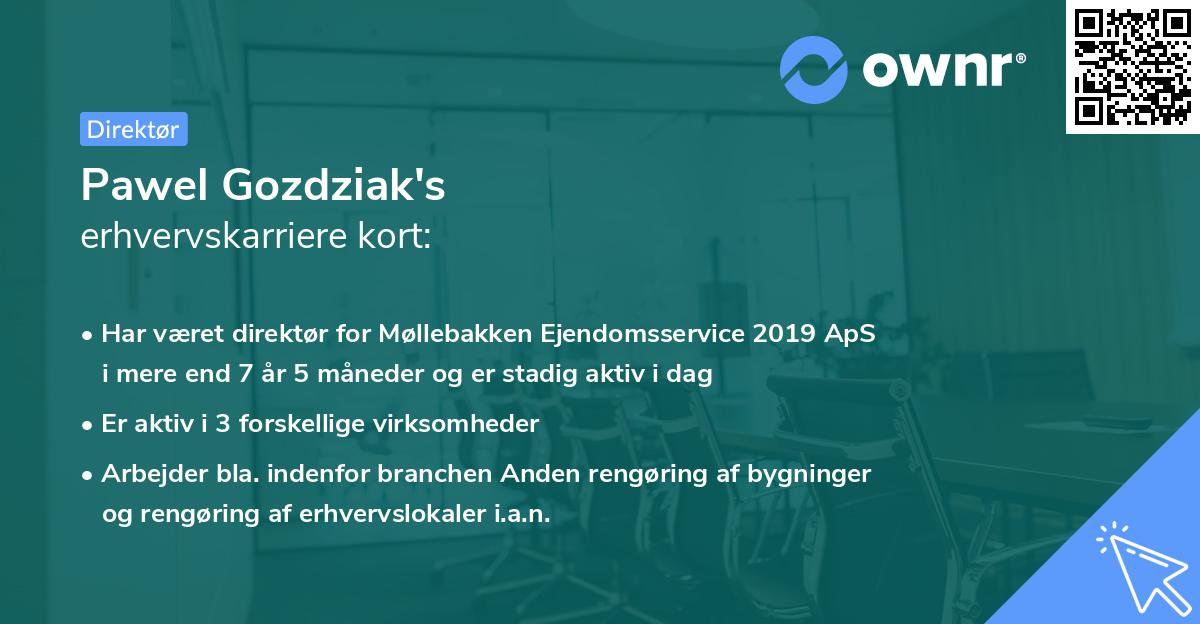 Pawel Gozdziak's erhvervskarriere kort