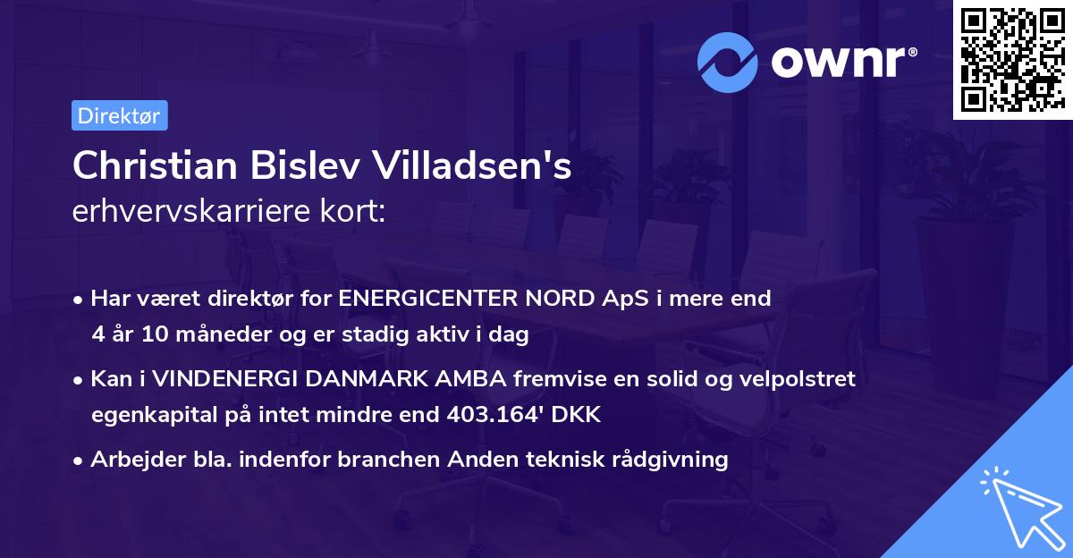 Christian Bislev Villadsen's erhvervskarriere kort