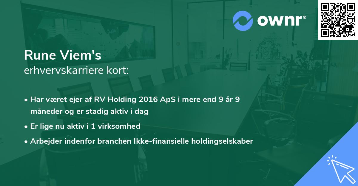 Rune Viem's erhvervskarriere kort