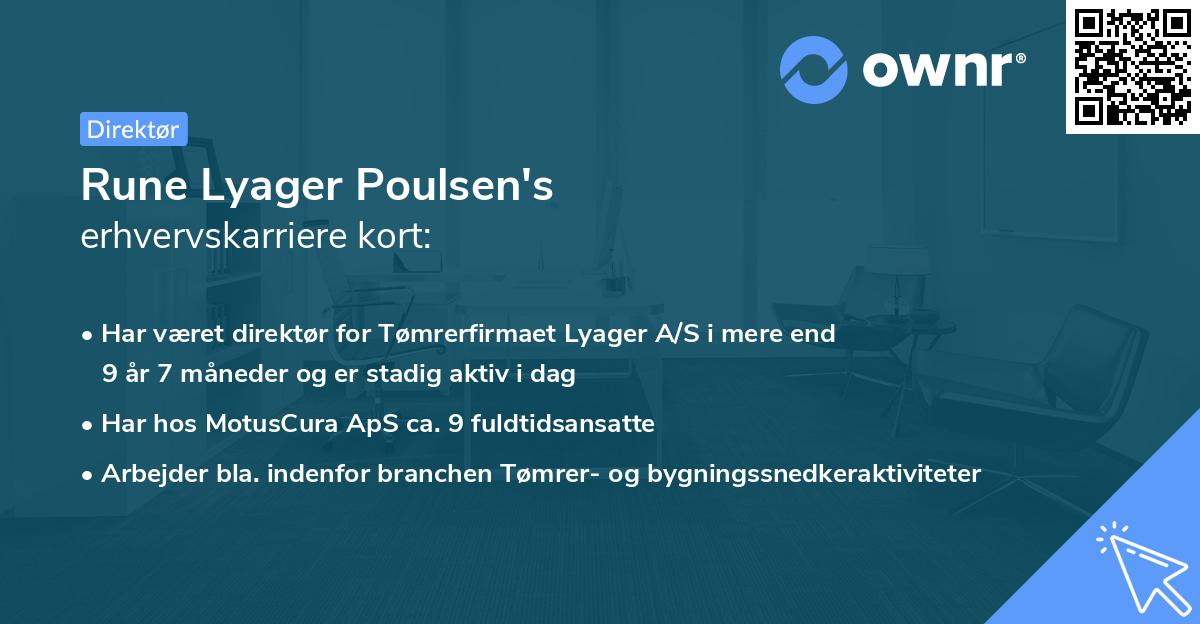 Rune Lyager Poulsen's erhvervskarriere kort