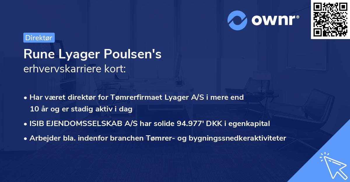Rune Lyager Poulsen's erhvervskarriere kort