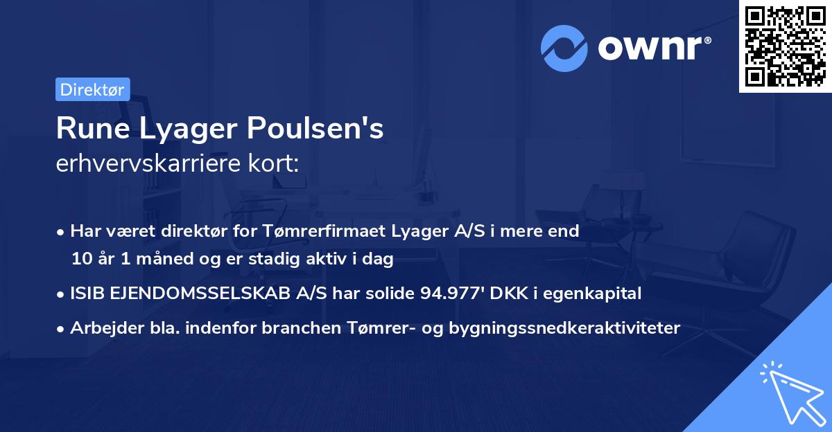 Rune Lyager Poulsen's erhvervskarriere kort