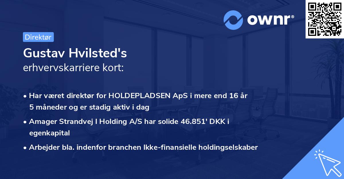 Gustav Hvilsted's erhvervskarriere kort