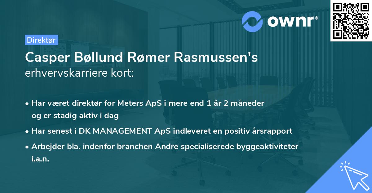 Casper Bøllund Rømer Rasmussen's erhvervskarriere kort