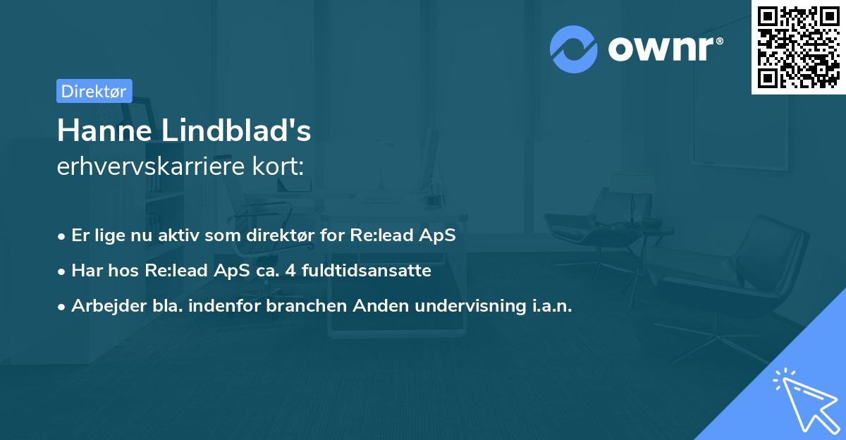 Hanne Lindblad's erhvervskarriere kort