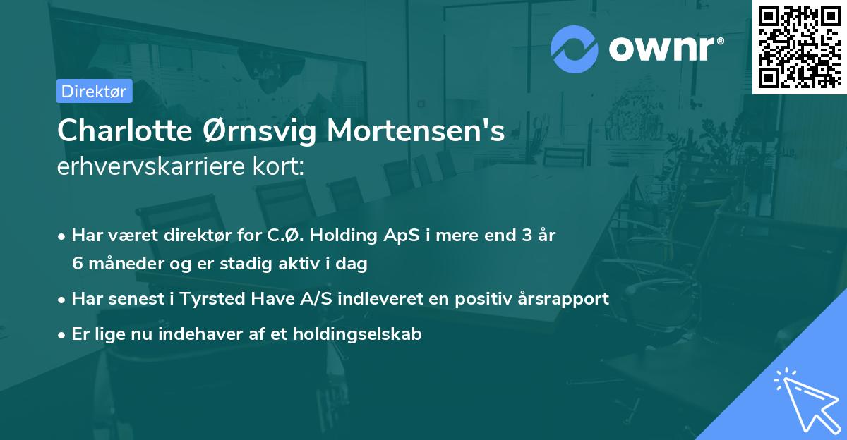 Charlotte Ørnsvig Mortensen's erhvervskarriere kort