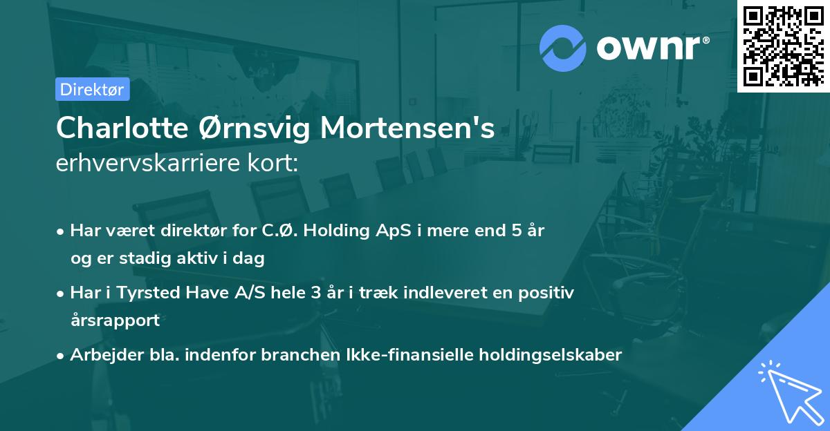 Charlotte Ørnsvig Mortensen's erhvervskarriere kort