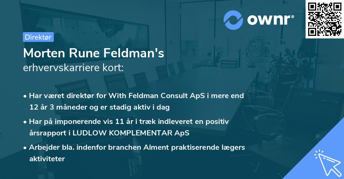 Morten Rune Feldman's erhvervskarriere kort