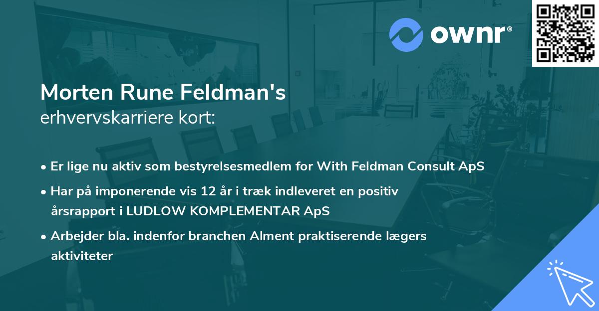 Morten Rune Feldman's erhvervskarriere kort