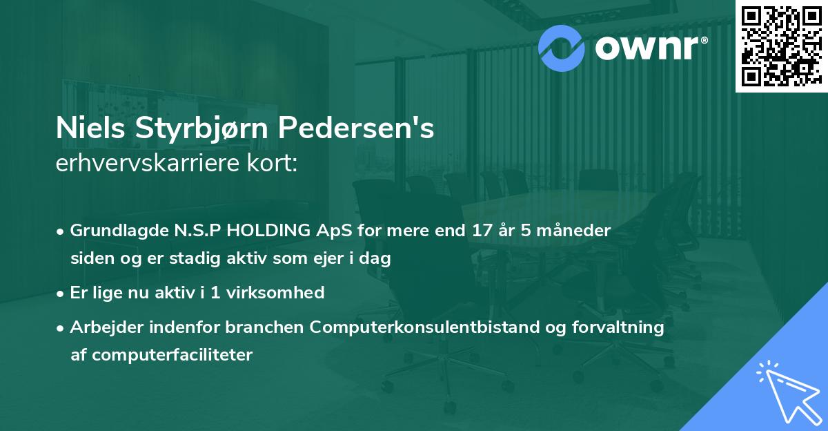 Niels Styrbjørn Pedersen's erhvervskarriere kort