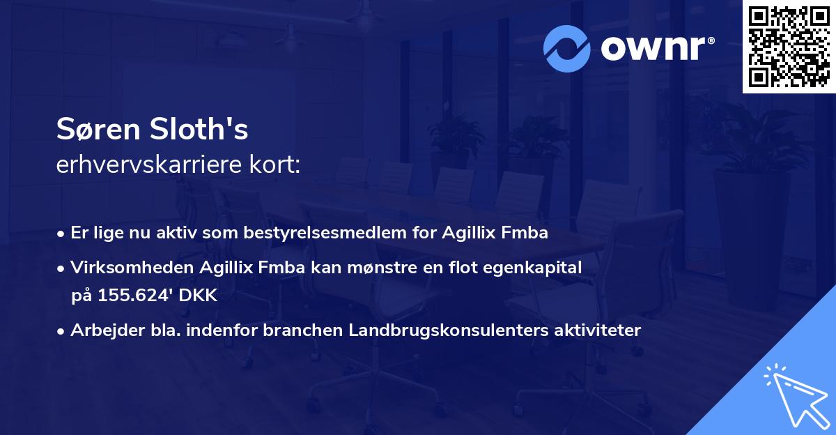 Søren Sloth's erhvervskarriere kort