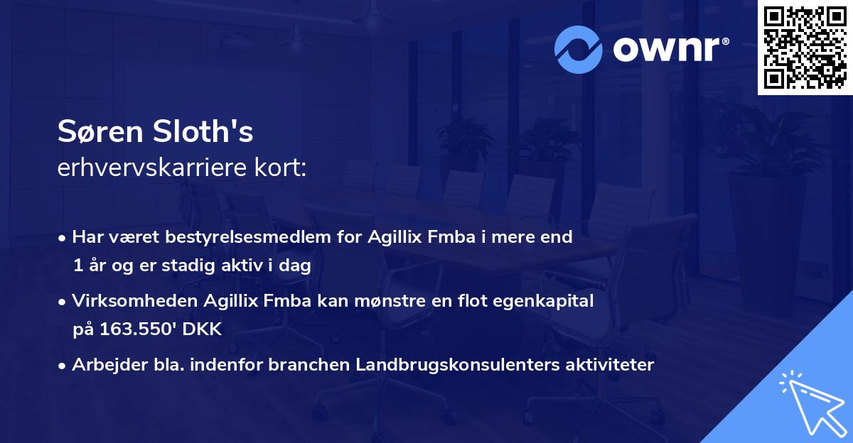 Søren Sloth's erhvervskarriere kort