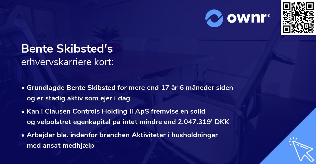 Bente Skibsted's erhvervskarriere kort