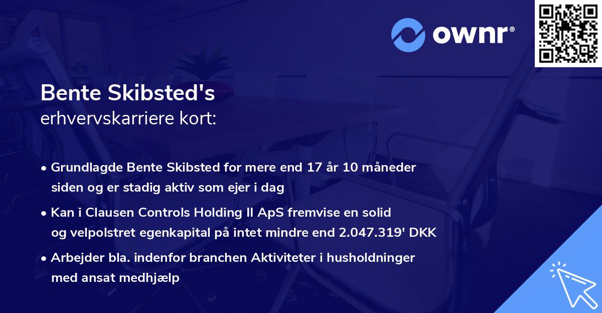 Bente Skibsted's erhvervskarriere kort