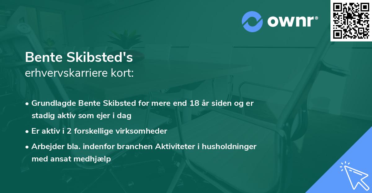 Bente Skibsted's erhvervskarriere kort