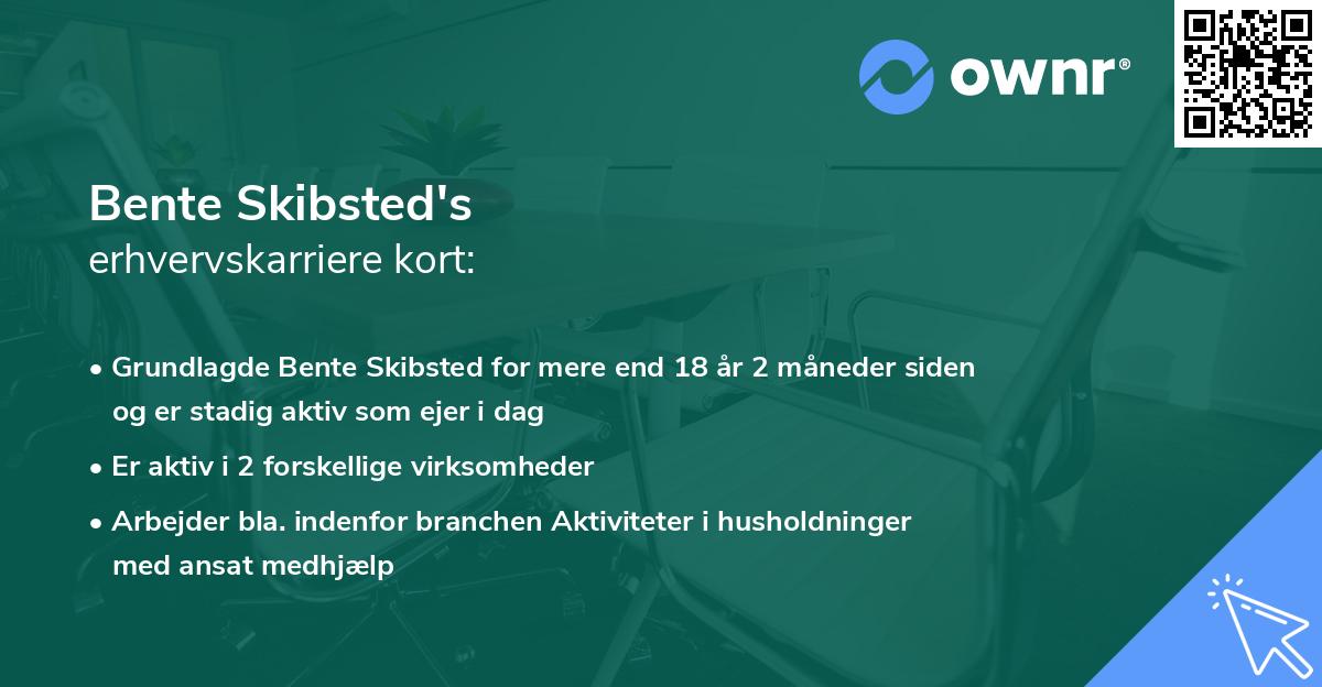 Bente Skibsted's erhvervskarriere kort