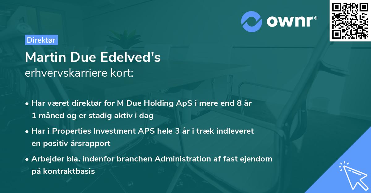 Martin Due Edelved's erhvervskarriere kort