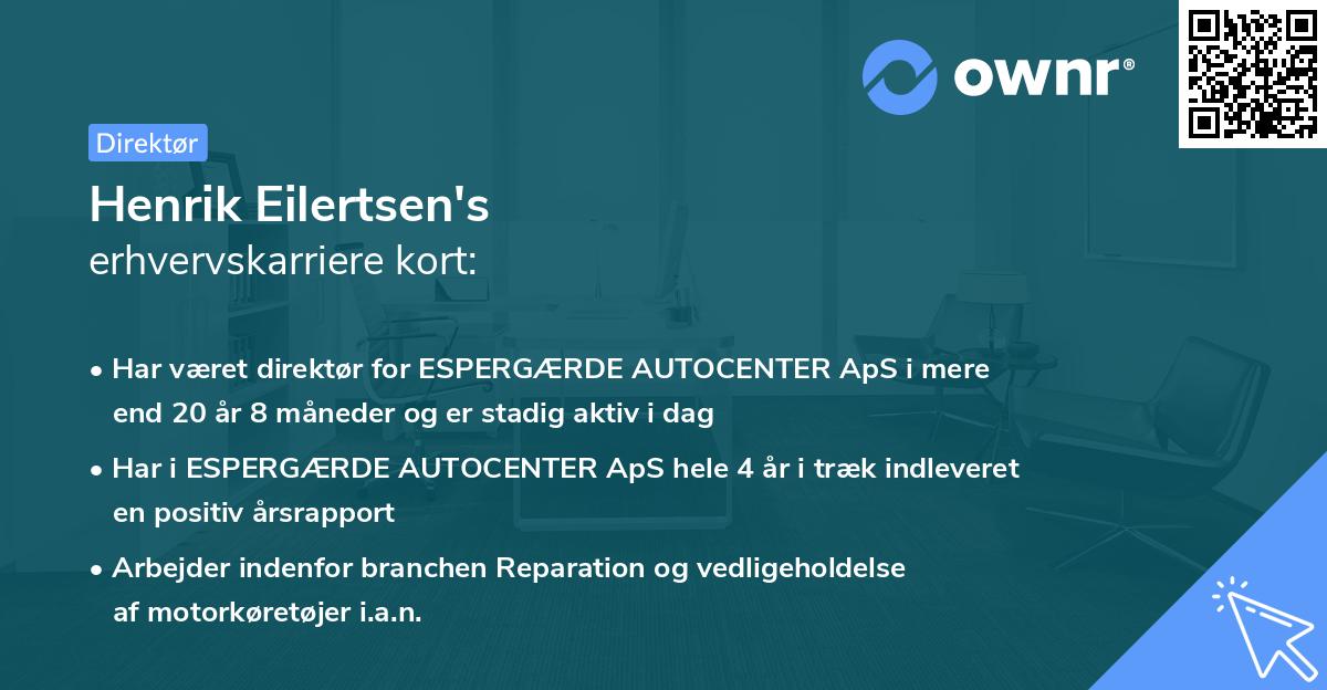 Henrik Eilertsen's erhvervskarriere kort