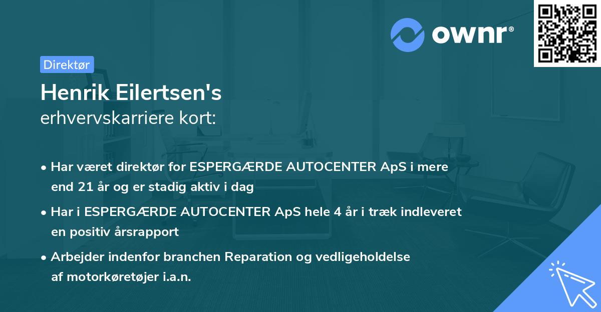 Henrik Eilertsen's erhvervskarriere kort