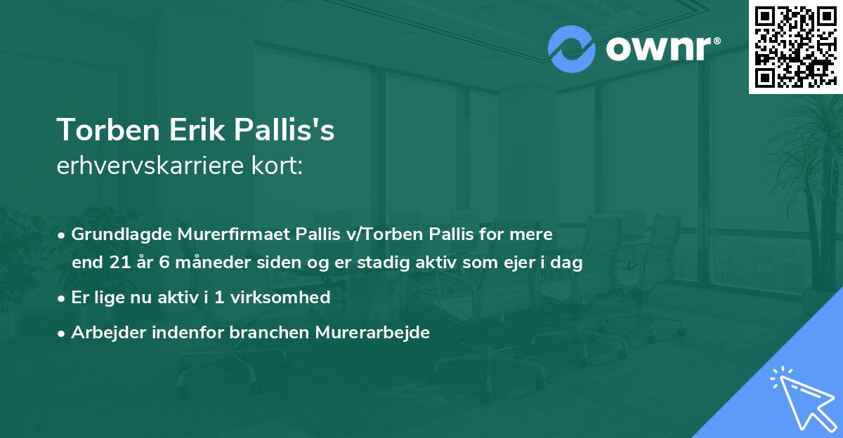 Torben Erik Pallis's erhvervskarriere kort