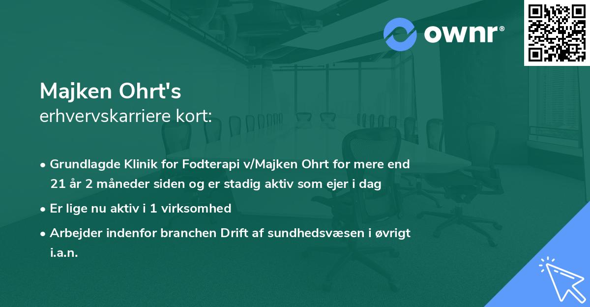 Majken Ohrt's erhvervskarriere kort