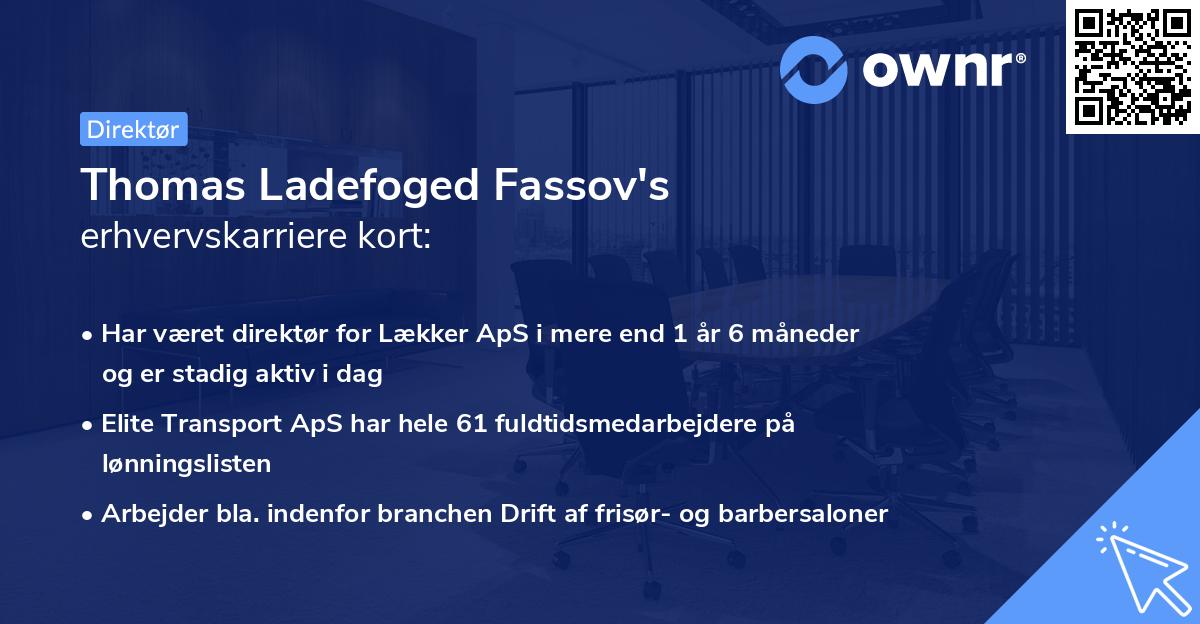 Thomas Ladefoged Fassov's erhvervskarriere kort