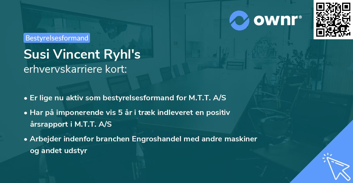 Susi Vincent Ryhl's erhvervskarriere kort