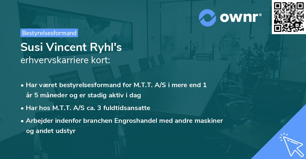 Susi Vincent Ryhl's erhvervskarriere kort