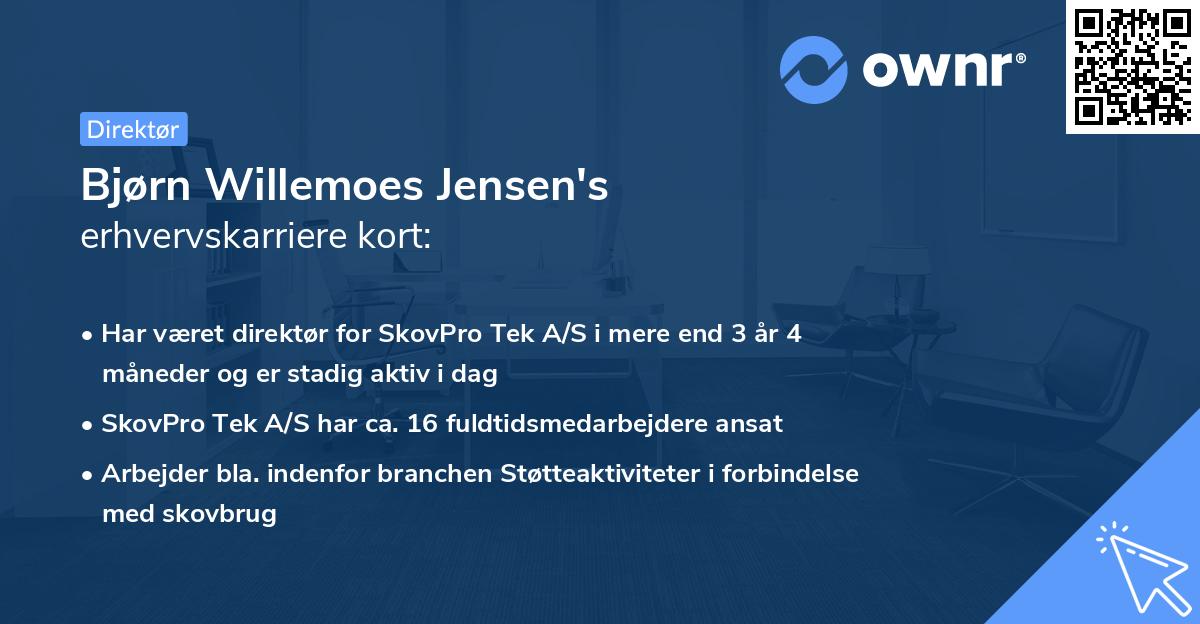 Bjørn Willemoes Jensen's erhvervskarriere kort