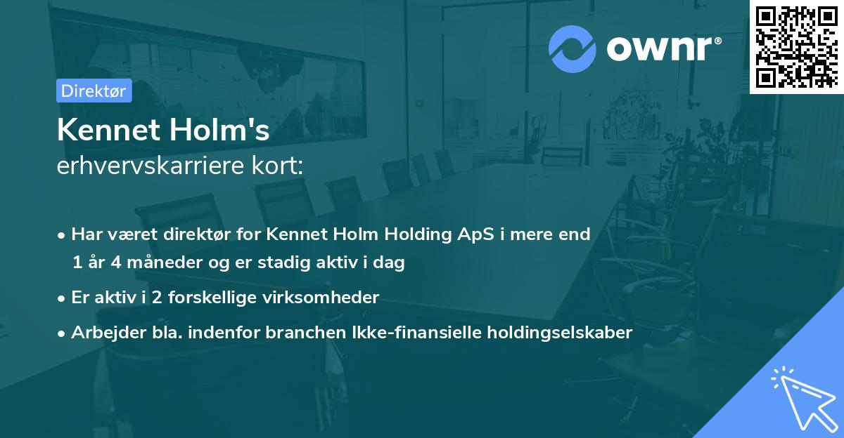 Kennet Holm's erhvervskarriere kort