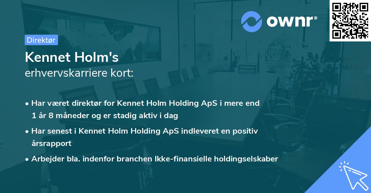Kennet Holm's erhvervskarriere kort