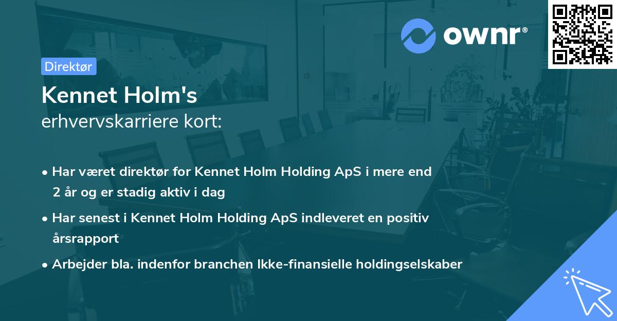 Kennet Holm's erhvervskarriere kort