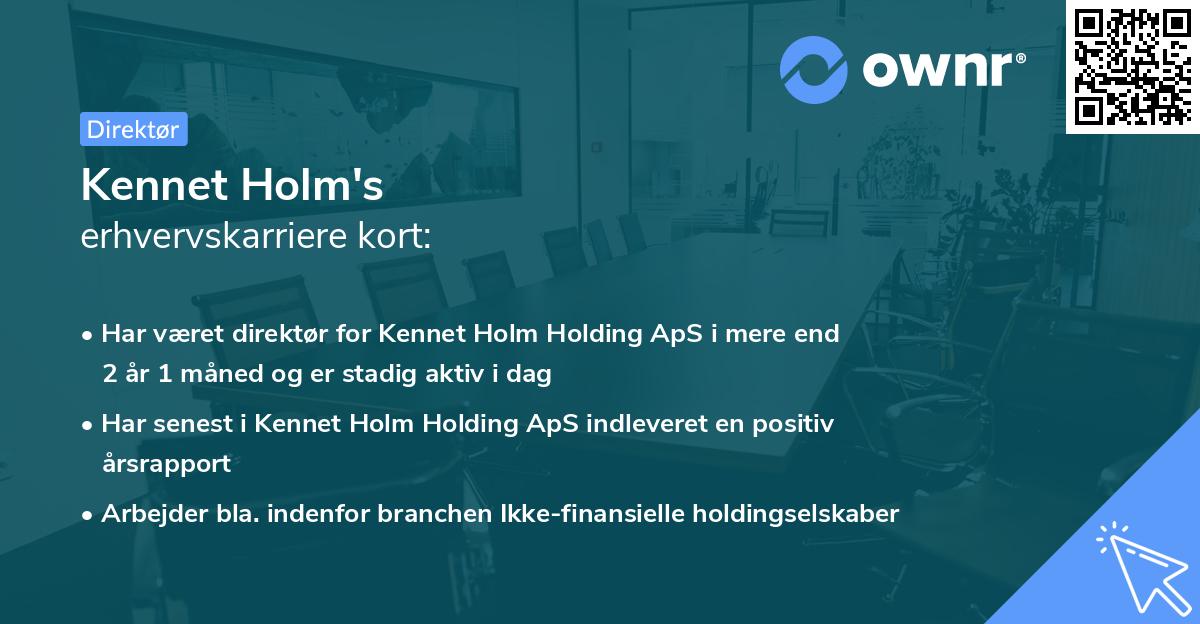 Kennet Holm's erhvervskarriere kort