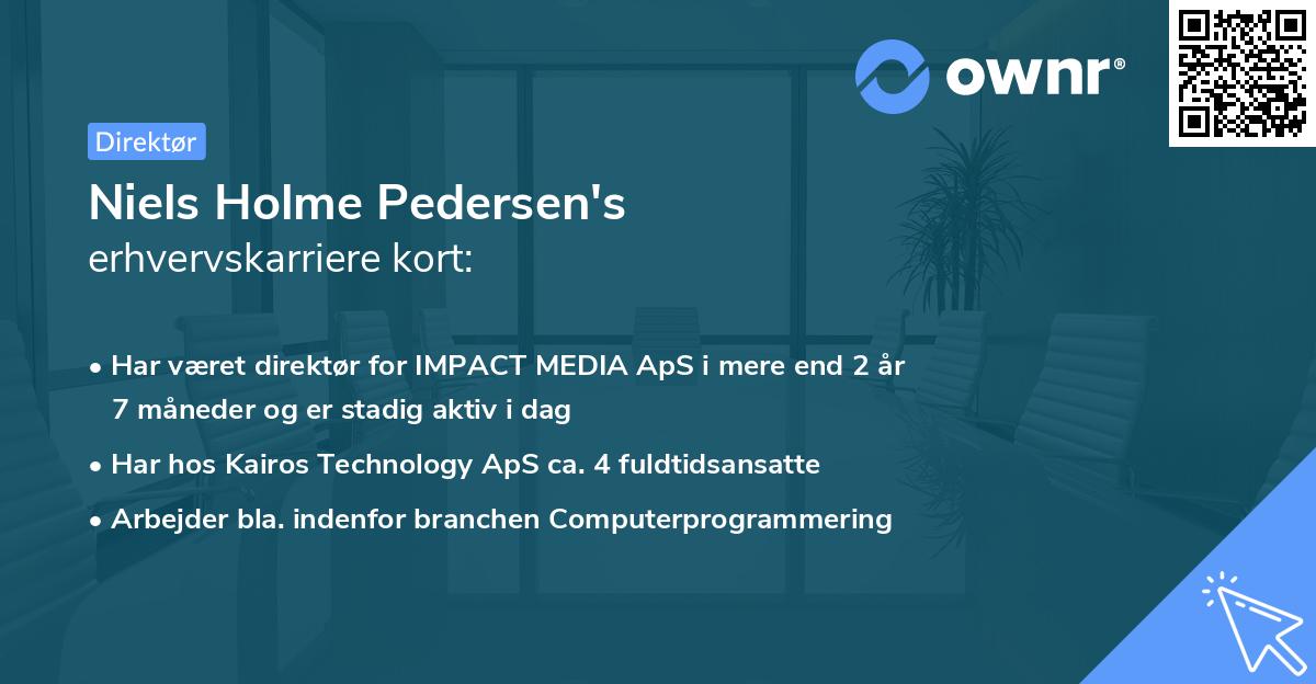 Niels Holme Pedersen's erhvervskarriere kort