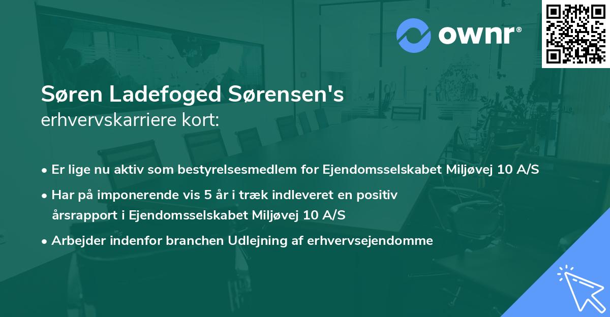 Søren Ladefoged Sørensen's erhvervskarriere kort