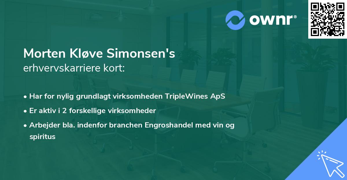 Morten Kløve Simonsen's erhvervskarriere kort