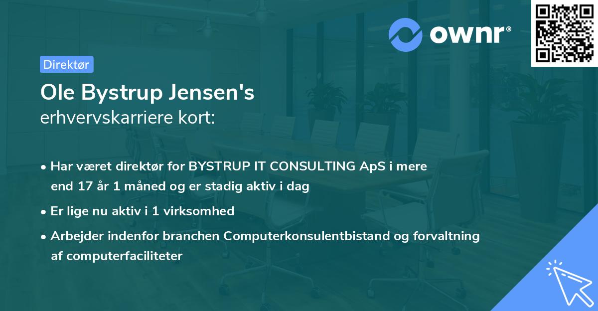 Ole Bystrup Jensen's erhvervskarriere kort