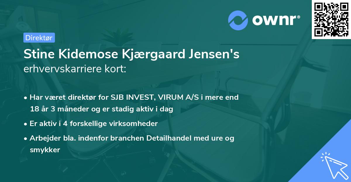Stine Kidemose Kjærgaard Jensen's erhvervskarriere kort